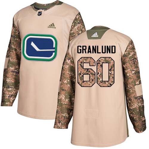 Adidas Canucks #60 Markus Granlund Camo Authentic Veterans Day Stitched NHL Jersey - Click Image to Close